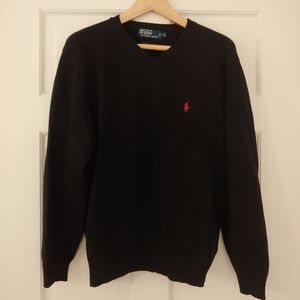 Men's Polo Cotton V Neck Sweater